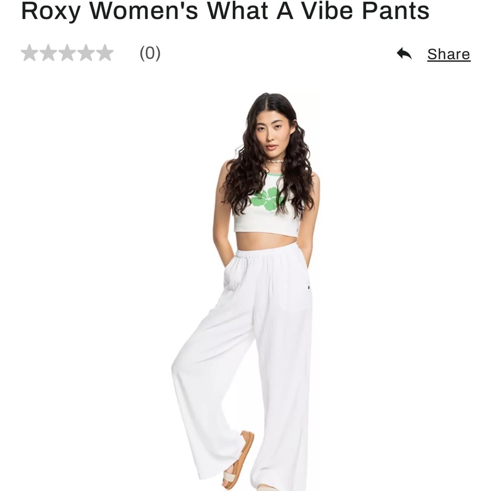 Roxy White linen Beach pant